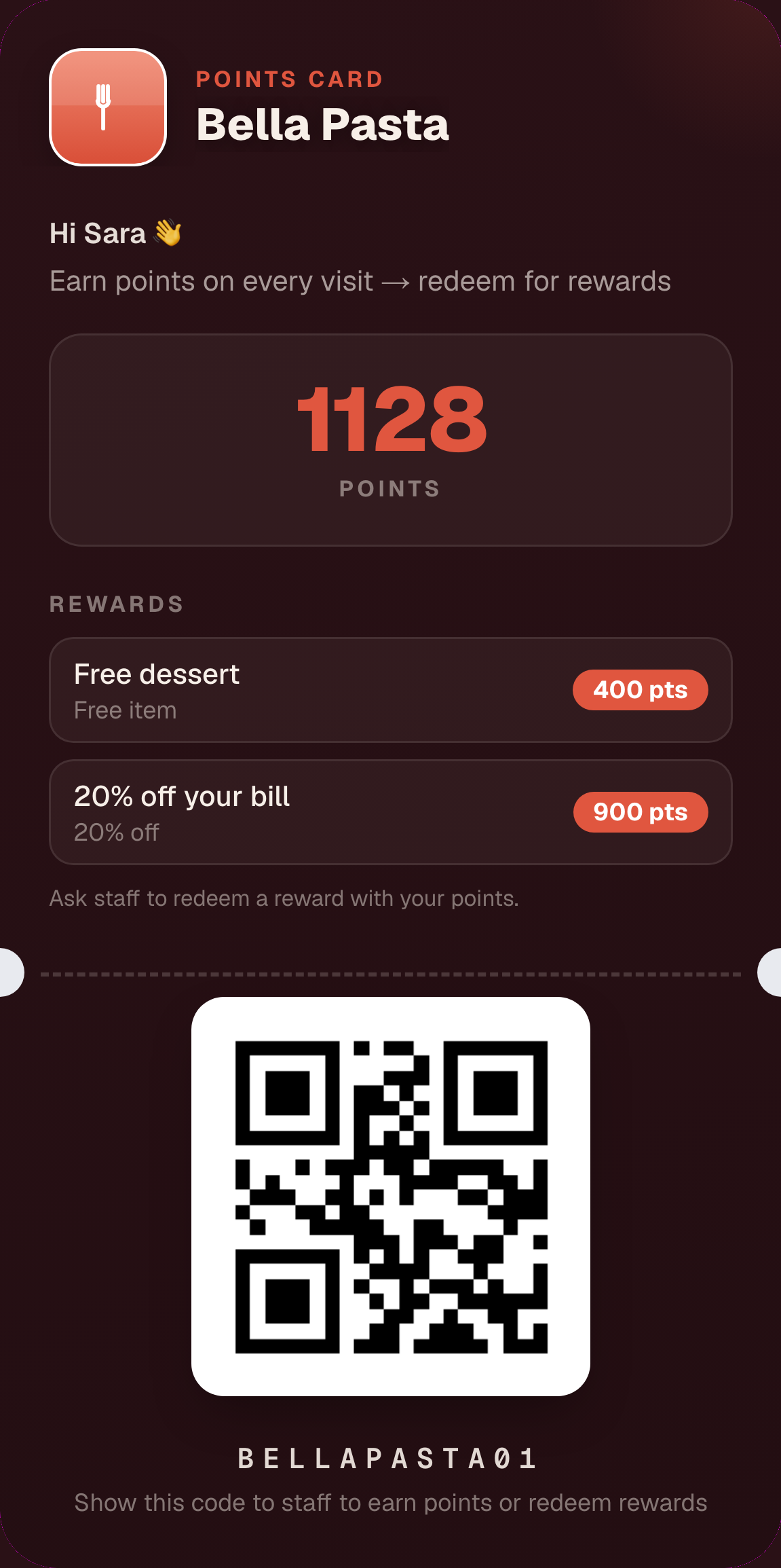Points & coupons example