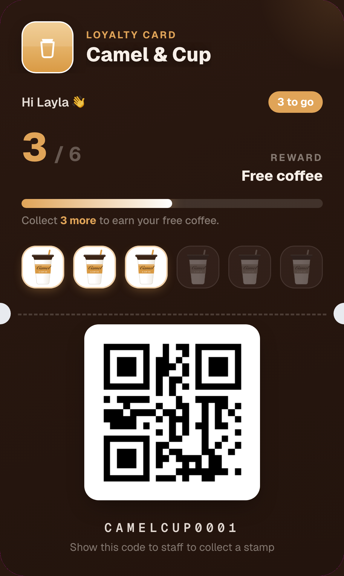 Stamp cards example